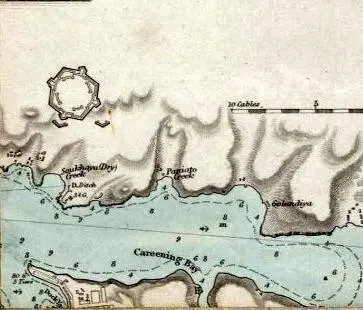 Фрагмент английской карты 1853 год Аэрофотоснимок бухты Голландия с - фото 430