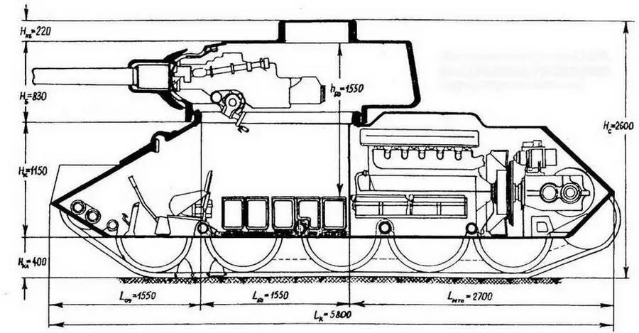 Схема компоновки танка Т3485 заимствована из учебника Конструкция и расчет - фото 53