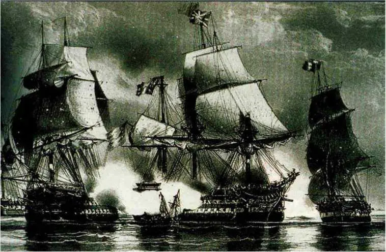 Сражение корабля Агамемнон слева с фрегатом Ca Ira 13 марта 1795 - фото 22