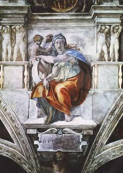 Микеланджело Буонарроти Дельфийская сивилла 1509 Фрагмент росписи плафона - фото 29