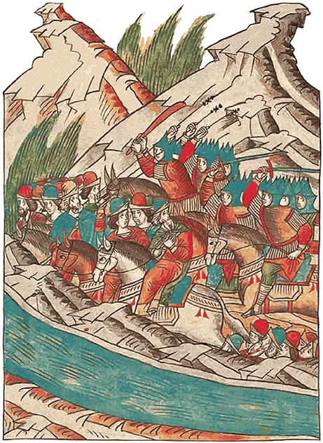 Битва на реке Пьяне Миниатюра Лицевого летописного свода XVI в Княжество - фото 39
