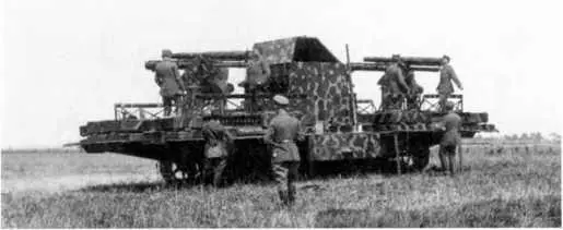 Испытание опытной самоходной зенитной батареи на шасси A7V с двумя 76мм - фото 53