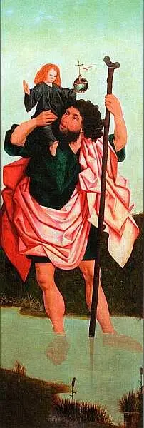 Неизвестный мастер антверпенской школы Святой Христофор Часть триптиха XV век - фото 20