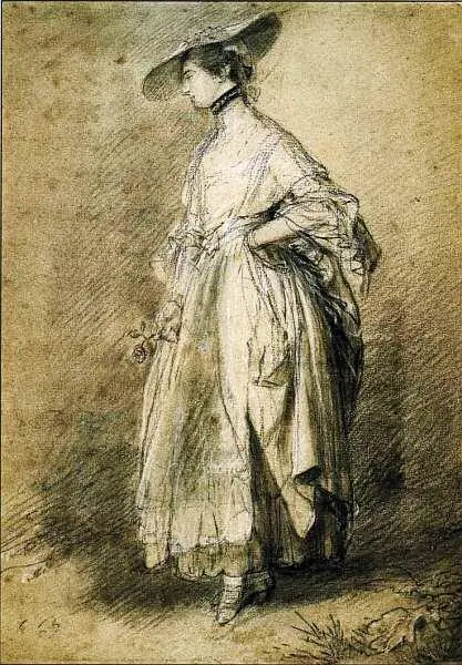 Томас Гейнсборо 17271788 Дама с розой Около 1763 Бумага цветной и белый - фото 66