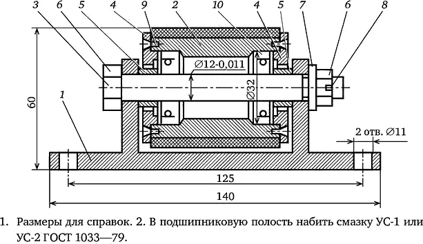 Рис 61 Ролик 1 корпус 2 ролик 3 ось 4 крышки 5 втулки 6 - фото 65