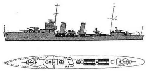 Эскадренные миноносцы серий А и В 1939 г Наружный вид и вид сверху - фото 7