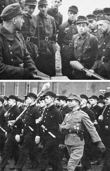 1944 год Фольксштурм готовится к боям боевая и строевая подготовка - фото 46