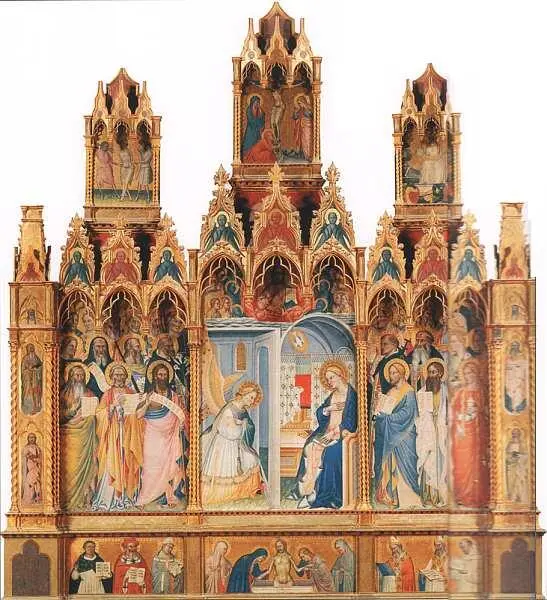 Джованни дель Бьондо работал с 1356 по 1399 Полиптих с Благовещением и - фото 16