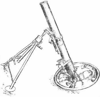 Рис 1107мм горновьючный полковой миномет обр 1938 г в боевом положении - фото 1