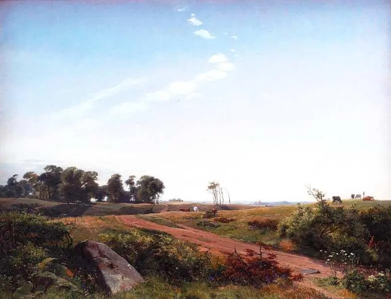 Йохан Томас Лундбю 18181848 Зеландский пейзаж 1842 Холст масло 945x1275 - фото 56
