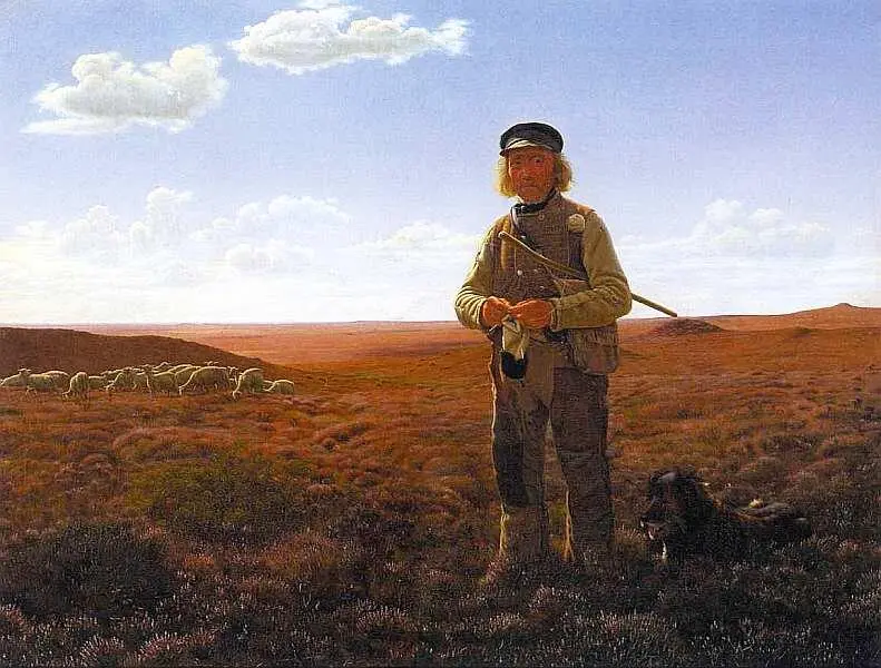 Юхан Фредерик Николай Вермерен 18231910 Ютландский пастух на торфяных полях - фото 58