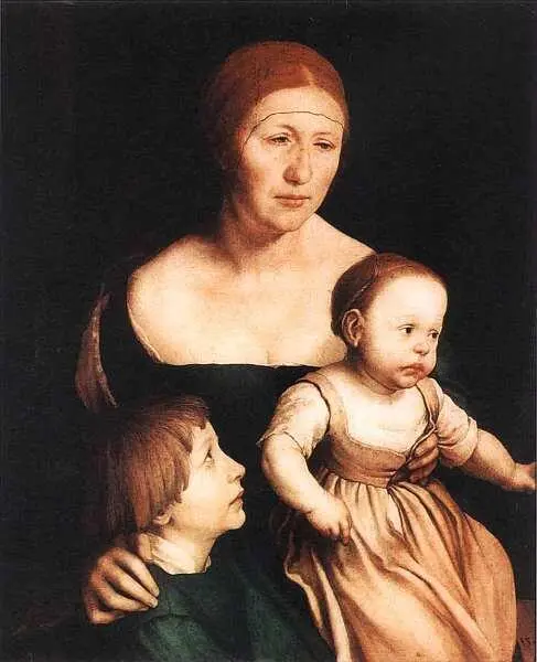 Ганс Гольбейн Младший 149714981543 Портрет жены художника с двумя старшими - фото 26