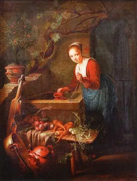 Герард Доу 16131675 Кухарка у колодца Середина XVII века Дерево масло - фото 33