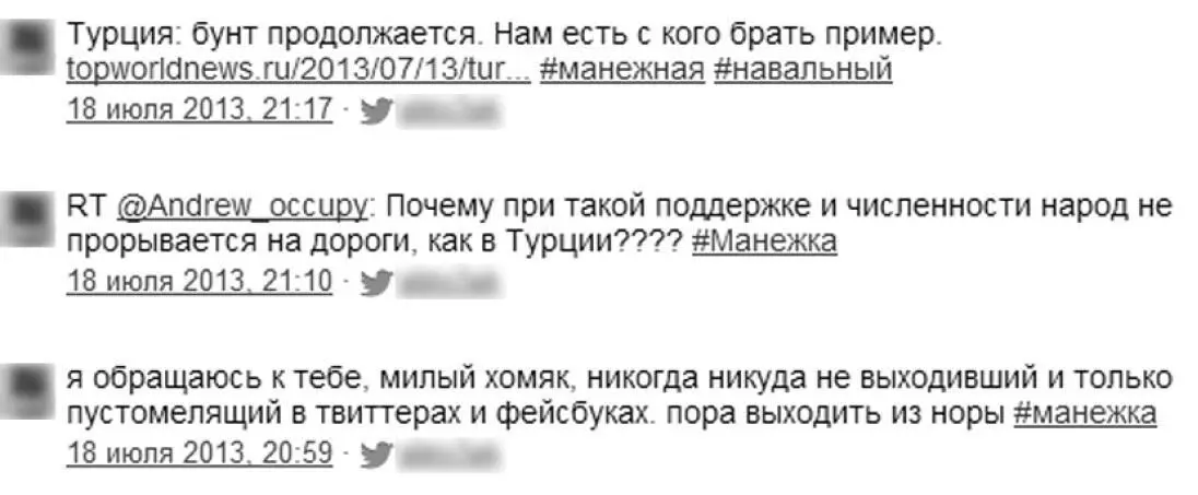 Рис 30 Мобилизационные твиты одного из пользователей 18 июля 2013 г 410 - фото 30