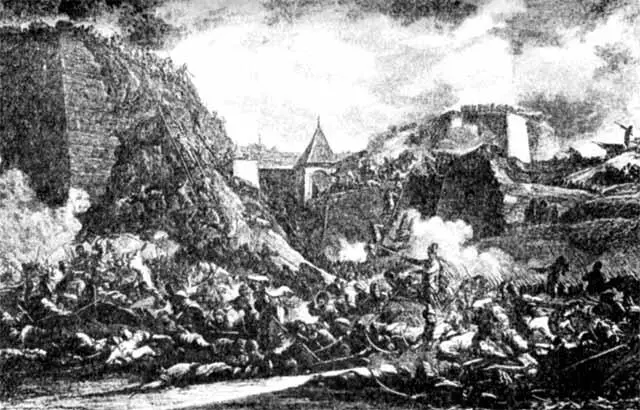 Штурм Очакова 6 декабря 1788 г Гравюра Бартч 1792 с картины Казановы А - фото 13