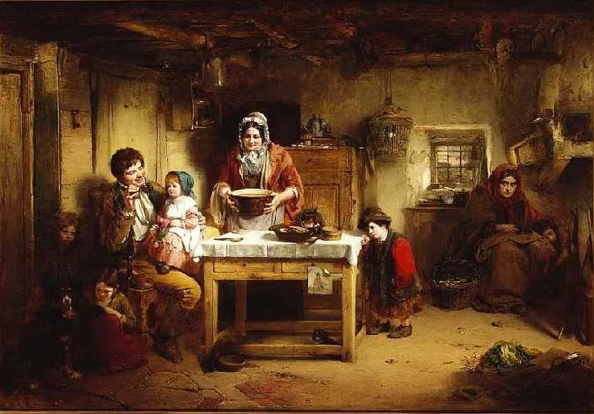 Томас Фаед 18261900 Бедная семья и бездомные 1856 Холст масло 667x956 - фото 53