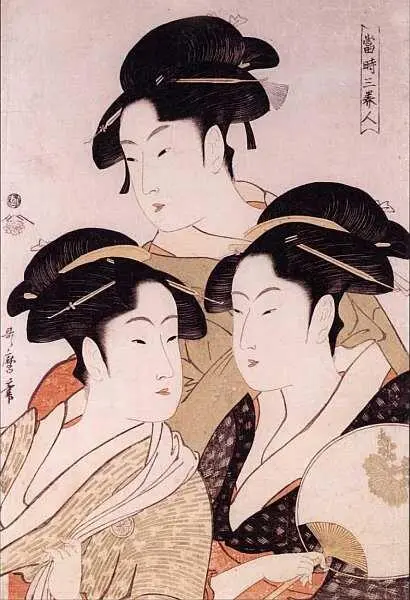 Китагава Утамаро активен в 17531806 Три знаменитые красавицы Около 1793 - фото 30
