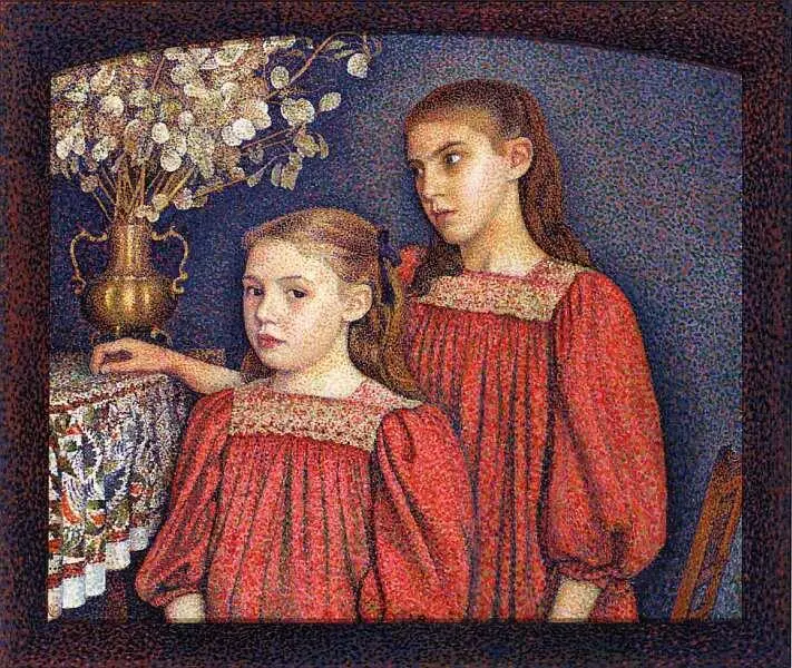 Жорж Леммен 18651916 Две сестры 1894 Холст масло 60x70 Бельгийский - фото 39