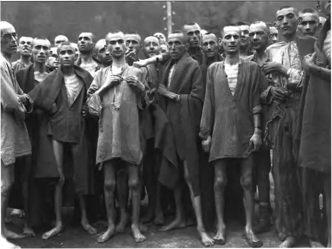 Узники освобождённые из нацистского лагеря смерти Апрель 1945 г Ворота - фото 75
