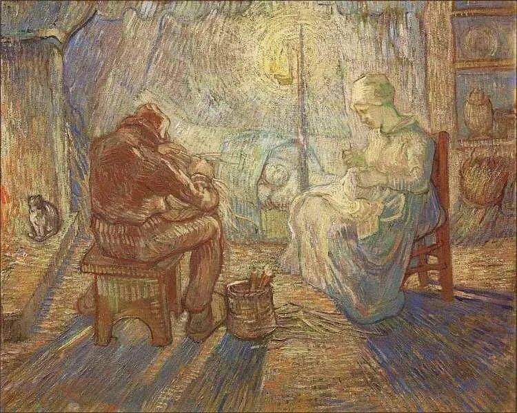 Винсент Ван Гог 18531890 Вечерний час по Ж Ф Милле 1889 Холст масло - фото 62
