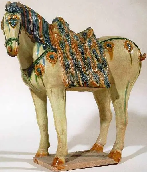 Статуэтка Лошадь VIII век Терракота глазурь Китай Династия Тан 618907 - фото 33