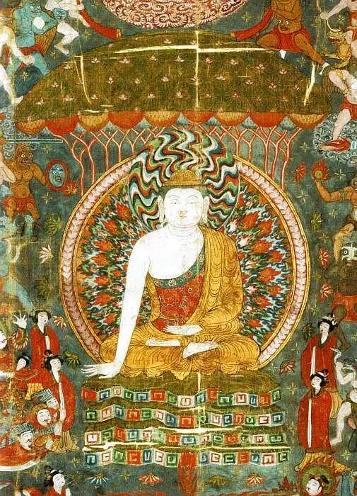 Тханка Странствующий буддийский монах X век Роспись по шелку Минеральные - фото 38