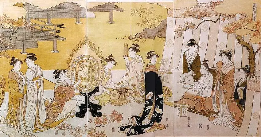 Иши Хосода 17561829 Концерт со старинными инструментами Ксилография Укиёэ - фото 83