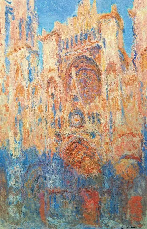 Клод Моне Руанский собор фасад закат гармония золотого и голубого - фото 73