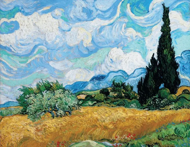 Винсент Ван Гог Пшеничное поле с кипарисами 1889 Метрополитенмузей - фото 98