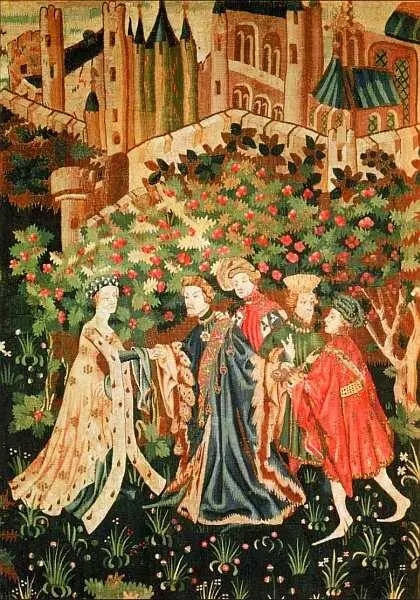 Встреча сеньора со своей дамой сердца Франция Аррас XV век Шерсть лен - фото 93