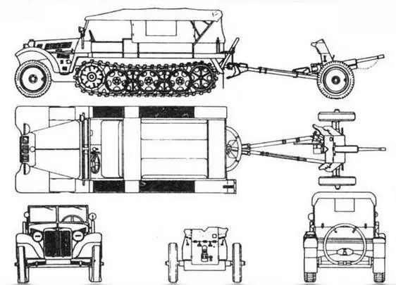 SdKfz10 Артиллерийский тягач SdKfz 10 использовался для буксировки 37мм - фото 187