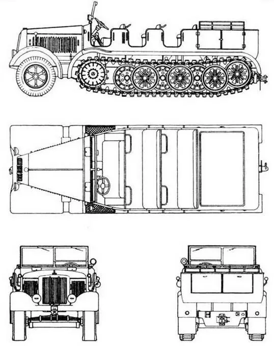 SdKfz8 Тягач SdKfz8 использовался для буксировки 150 170 и 210мм - фото 197