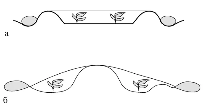 Рис 1 Бескаркасные укрытия а на гряде б на гребне Дуговидные укрытия - фото 1