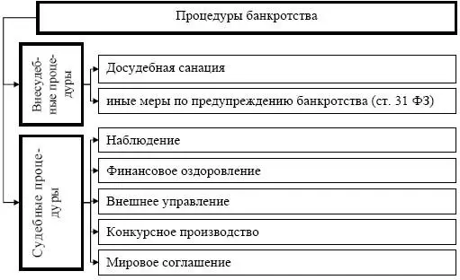Рис 21 Процедуры банкротства Разбирательство дел о банкротстве в арбитражном - фото 33