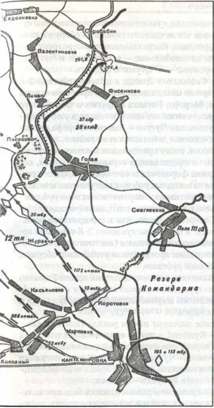 Построение боевого порядка 3й танковой армии к моменту ввода в прорыв - фото 31