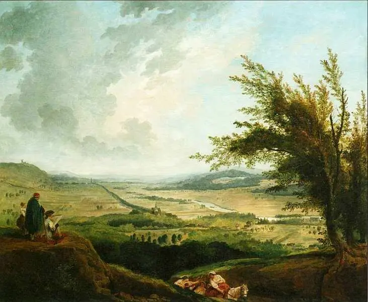 Юбер Робер 17331808 Широкий вид близ Парижа 1781 Дерево масло 766x885 - фото 16