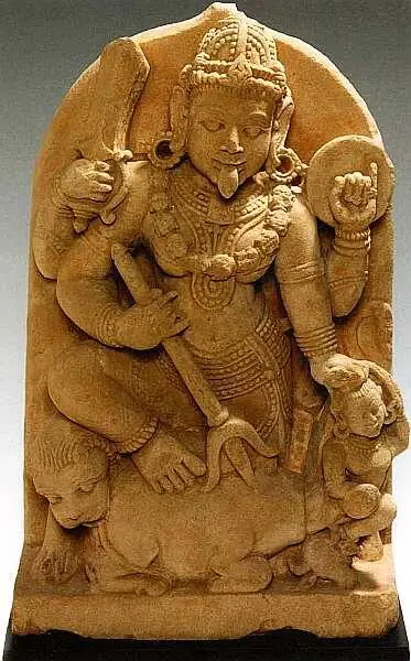 Индия Богиня Дурга убивающая буйволадемона Дурга Махисасурамардини - фото 17