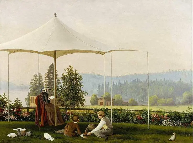 Фердинанд фон Райт 18221906 В саду Хаминалахти Около 18561857 Холст - фото 13