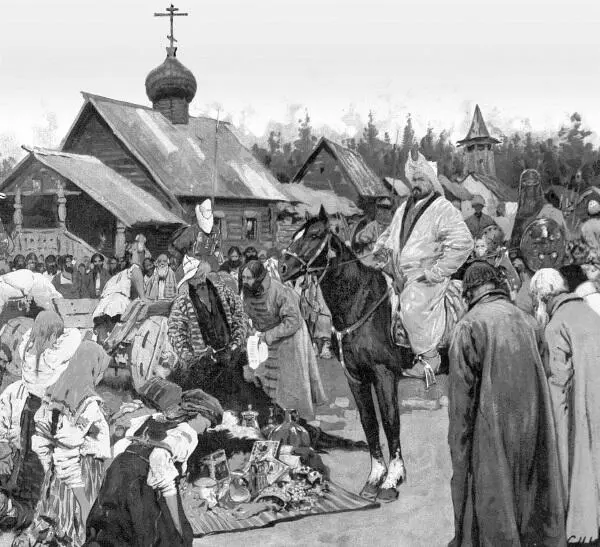 С В Иванов Сбор дани баскаками Поручив Новгород сыну своему Василию - фото 96