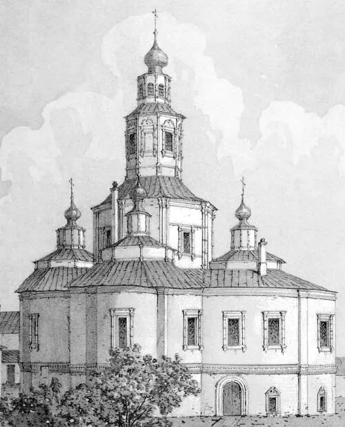 Церковь Воздвижения Креста Господня на Воздвиженке в Москве Гравюра XIX в - фото 215