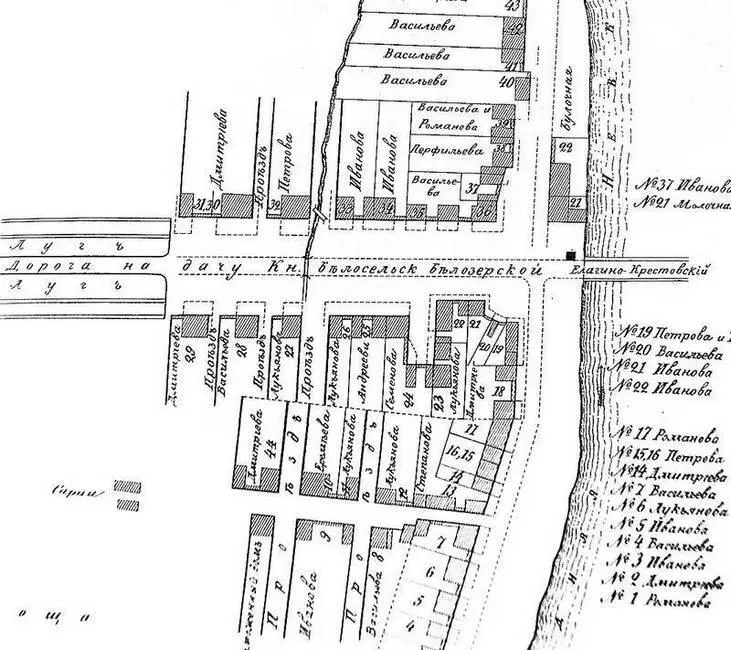 План деревни НовоКрестовская 1849 г Фасад дома крестьян Бодровых в - фото 188