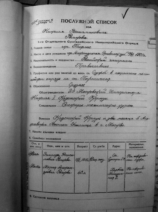 Послужной список военнослужащего отряда Асано Удостоверение о прохождении - фото 62