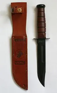 Классический КаБар с кожаной наборной рукояткой и кожаными ножнами - фото 5
