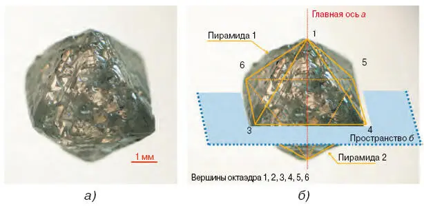 Рис 51 Природный кристалл алмаза а и вписанная в него фигура идеального - фото 39