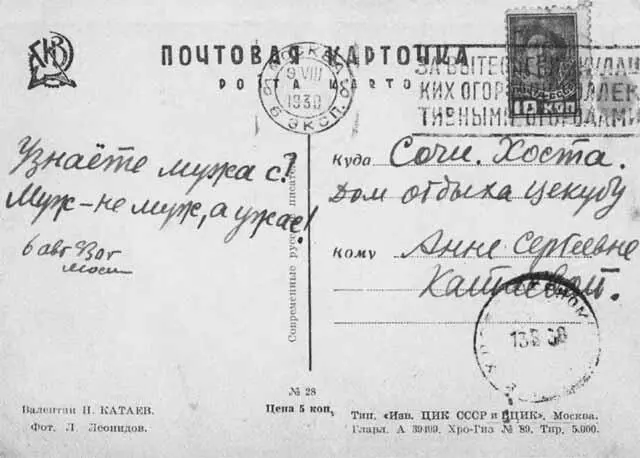 Обратная сторона открытки Рисунки из писем Валентина Катаева 1920е гг - фото 39