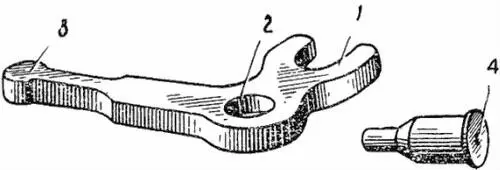 Рис 47Рычаг ползуна приемника с осью 1 головка с вилкой 2 отверстие - фото 49