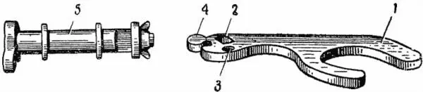 Рис 48Рычаг затворной рамы с осью 1 вилка 2 прямоугольное отверстие - фото 50