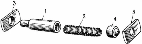 Рис 49Фиксирующий механизм 1 стопор 2 пружина 3 пластинки 4 упор - фото 51