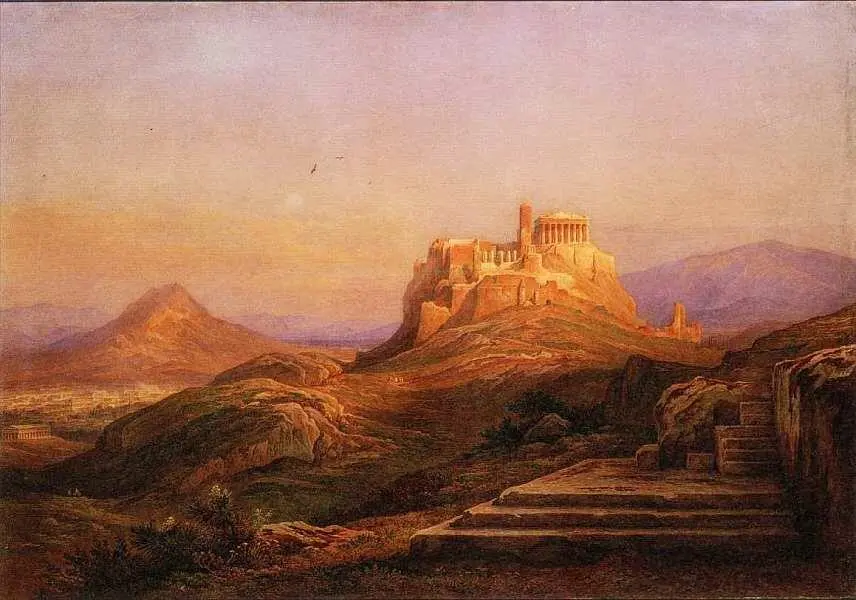 Рудольф Мюллер 18021885 Вид на Акрополь с Пникса 1863 Холст масло 62x87 - фото 80
