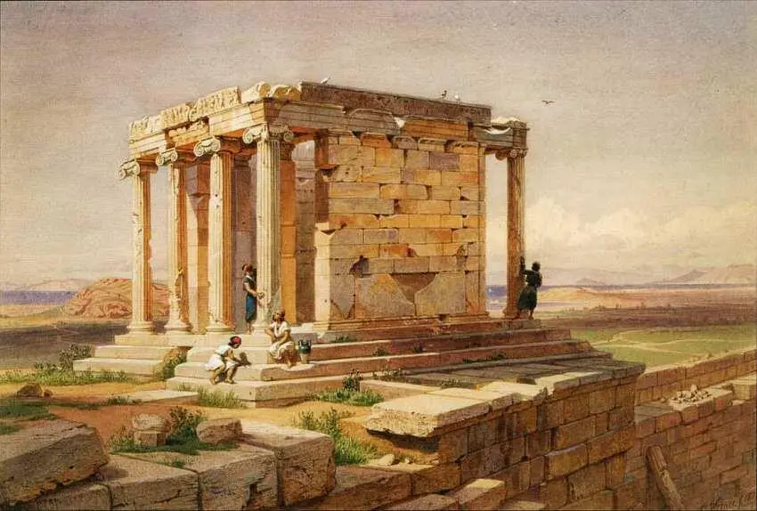 Карл Фридрих Вернер 18081894 Храм Афины Ники Аптерос Вид с северовостока - фото 82